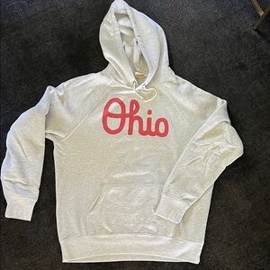 HOMAGE Gray Hoodie with Red Script Ohio Print